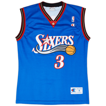 1999-00 Philadelphia 76ers Iverson #3 Champion Alternate Jersey - 9/10 - (S)