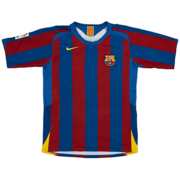 2005-06 Barcelona Home Shirt - 6/10 - (L.Boys)