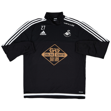 2015-16 Swansea City adidas Player Issue 1/4 Zip Drill Top #27 - 6/10 - (XL)