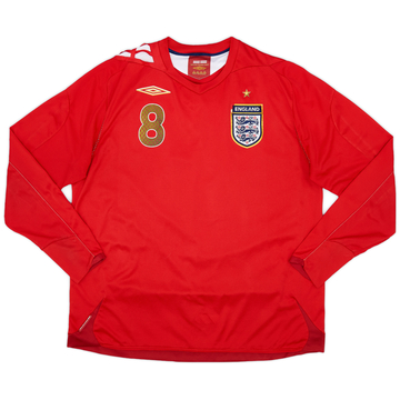 2006-08 England Away L/S Shirt #8 - 5/10 - (XL)