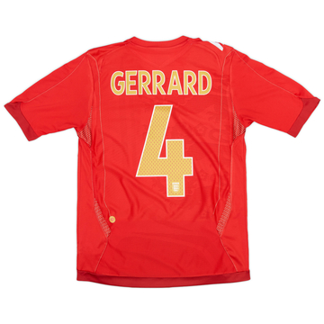 2006-08 England Away Shirt Gerrard #4 - 7/10 - (S)