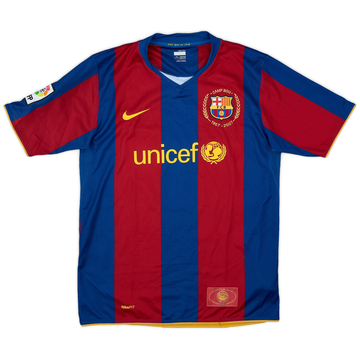 2007-08 Barcelona Home Shirt - 9/10 - (XL.Boys)