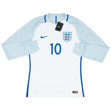 2016-17 England Match Issue Home L/S Shirt #10