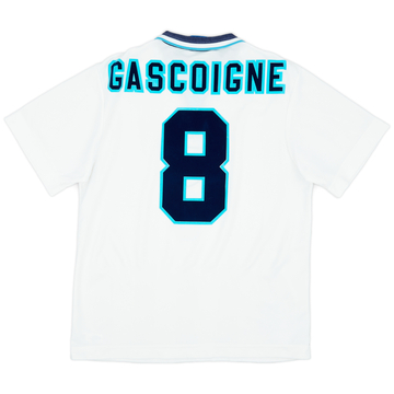 1995-97 England Home Shirt Gascoigne #8 - 8/10 - (L)