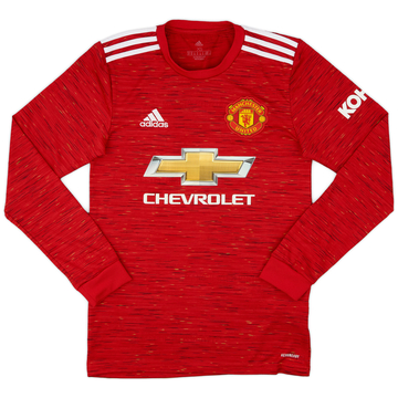 2020-21 Manchester United Home L/S Shirt - 9/10 - (XS)
