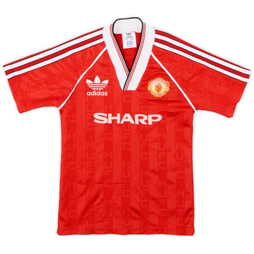 1988-90 Manchester United Home Shirt - 8/10 - (S.Boys)