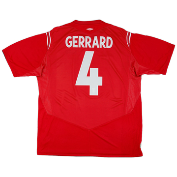 2004-06 England Away Shirt Gerrard #4 - 6/10 - (XL)