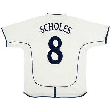 2001-03 England Home Shirt Scholes #8 - 8/10 - (L)