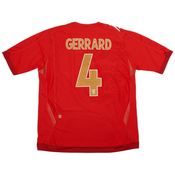 2006-08 England Away Shirt Gerrard #4 - 7/10 - (XL)