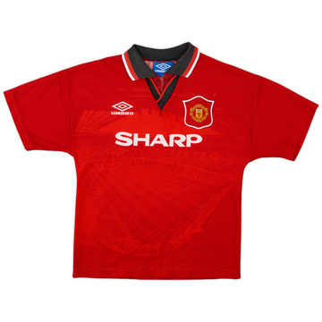 1994-96 Manchester United Home Shirt - 7/10 - (L.Boys)