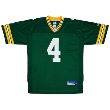 2005-06 Green Bay Packers Favre #4 Reebok On Field Home Jersey - 9/10 - (XL)