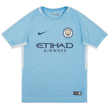 2017-18 Manchester City Home Shirt - 7/10 - (M.Boys)