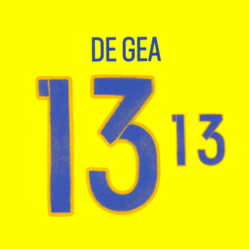 2016-18 Spain GK De Gea #13 Blue Name Set
