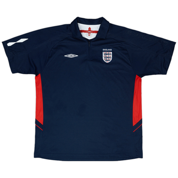 2006-07 England Umbro 1/4 Zip Polo Shirt - 9/10 - (XL)