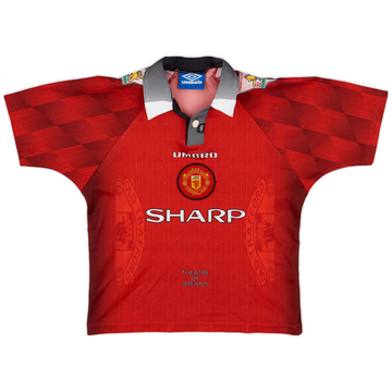 1996-98 Manchester United Home Shirt - 6/10 - (XL.Boys)