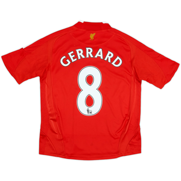2008-10 Liverpool Home Shirt Gerrard #8 - 6/10 - (XL.Boys)