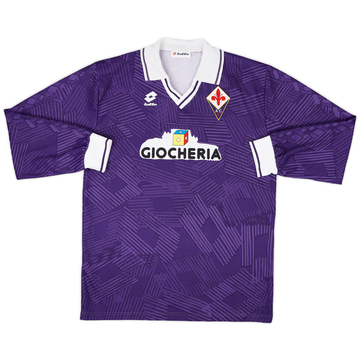 1991-92 Fiorentina Home L/S Shirt - 9/10 - (L)