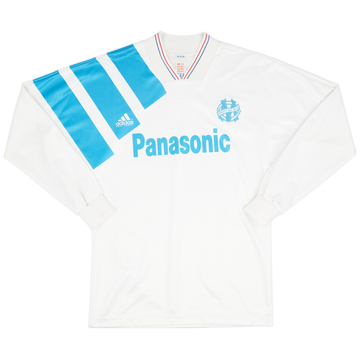 1991-92 Olympique Marseille Home L/S Shirt - 9/10 - (S)