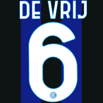 2020-21 Inter Milan Home De Vrij #6 Name Set