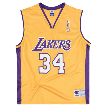 1999-02 LA Lakers O'Neal #34 Champion Jersey (Home) M