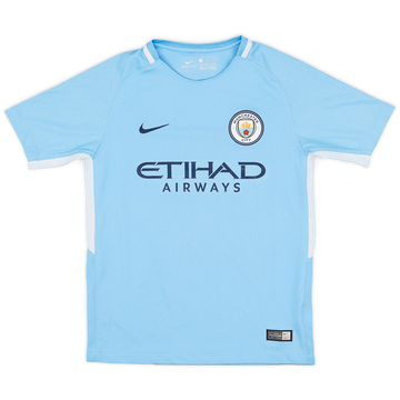 2017-18 Manchester City Home Shirt - 9/10 - (M.Boys)