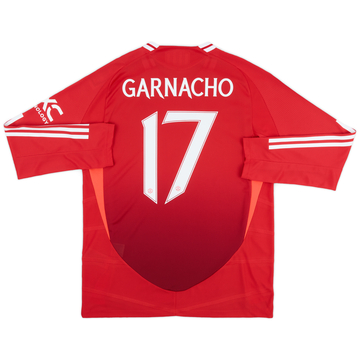 2024-25 Manchester United Authentic Home L/S Shirt Garnacho #17