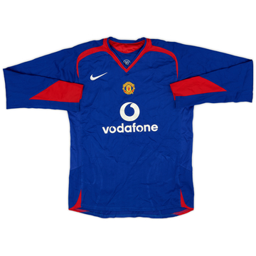 2005-06 Manchester United Away L/S Shirt - 9/10 - (XL.Boys)