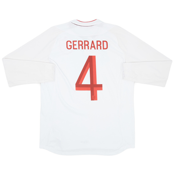 2012-13 England Home L/S Shirt Gerrard #4 - 9/10 - (L)