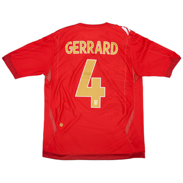 2006-08 England Away Shirt Gerrard #4 - 6/10 - (L)