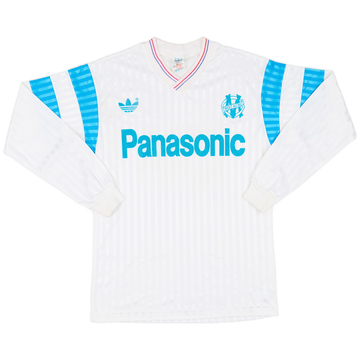 1990-91 Olympique Marseille Home L/S Shirt - 8/10 - (S/M)
