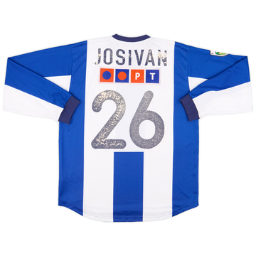 2000-01 Porto B Match Issue Home L/S Shirt Josivan #26
