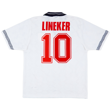 1990-92 England Home Shirt Lineker #10 - 8/10 - (L)