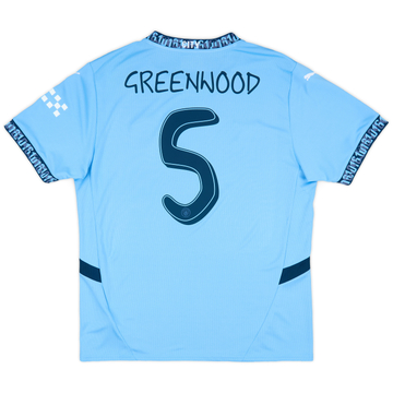 2024-25 Manchester City Women's Home Shirt Greenwood #5 (Unisex Fit)