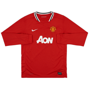 2011-12 Manchester United Home L/S Shirt - 9/10 - (XL.Boys)