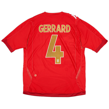 2006-08 England Away Shirt Gerrard #4 - 8/10 - (L)