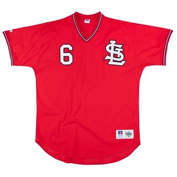1990s St. Louis Cardinals Haarmann #6 Russell Athletic Diamond Collection Batting Practice Jersey XXL