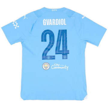 2023-24 Manchester City Match Issue FA Cup Final Home Shirt Gvardiol #24