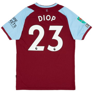 2020-21 West Ham Match Issue Carabao Cup Home Shirt Diop #23