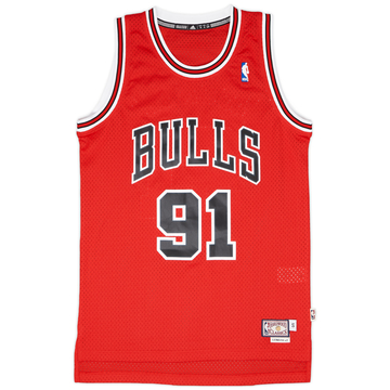 1995-98 Chicago Bulls Rodman #91 adidas Swingman Hardwood Classics Away Jersey - 9/10 - (S)