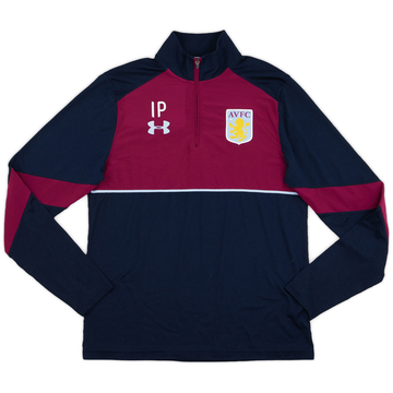 2016-17 Aston Villa Staff Issue Under Armour 1/4 Zip Track Top 'IP' - 9/10 - (L)