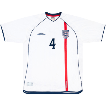 2001-02 England Match Issue Home Shirt #4 (Butt)