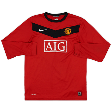 2009-10 Manchester United Home L/S Shirt - 6/10 - (XL.Boys)