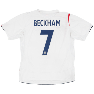 2005-07 England Home Shirt Beckham #7 - 6/10 - (L)