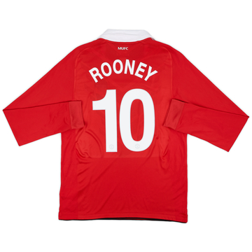 2010-11 Manchester United Home L/S Shirt Rooney #10 (M)