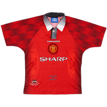 1996-98 Manchester United Home Shirt - 6/10 - (L.Boys)