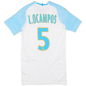 2018-19 Olympique Marseille Player Issue Home Shirt L.Ocampos #5 - 9/10 - (S)
