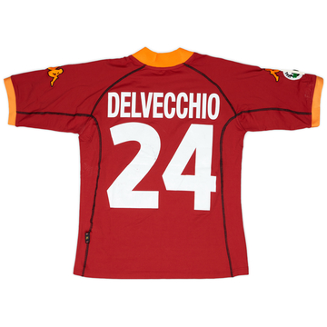 2001-02 Roma Match Issue Home Shirt Delvecchio #24