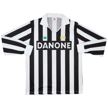 1991-92 Juventus Basic Home L/S Shirt - 8/10 - (XL)