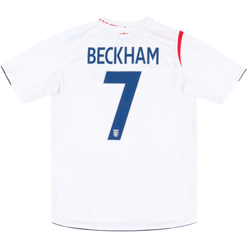 2005-07 England Home Shirt Beckham #7VS