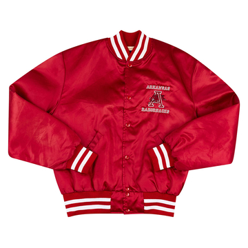 1990s Arkansas Razorbacks Satin Varsity Jacket L